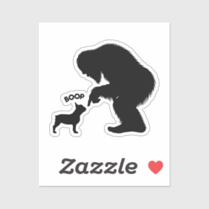 Pegatina Boop de Bulldog francés Bigfoot Sasquatch