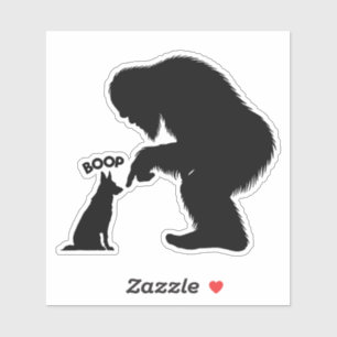 Pegatina Boop de Pastor Alemán Bigfoot Sasquatch