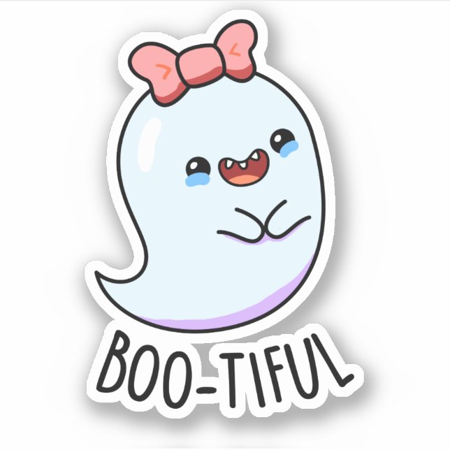 Pegatina Bootious Funny Girly Halloween Ghost Pun (Anverso)