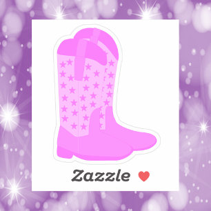 Pegatina Boots de cowboy con Stars Pink