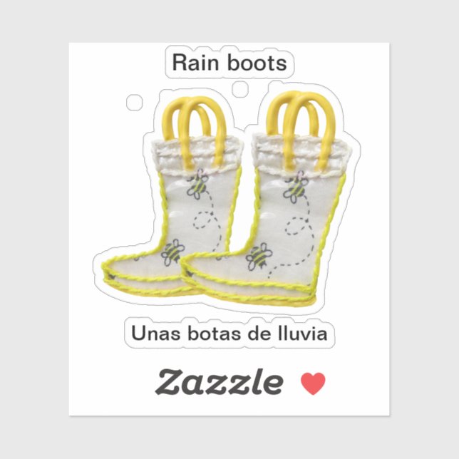 Pegatina Boots de lluvia/Unas botas de lluvia (Hoja)