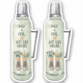 Pegatina Boots de senderismo y flores silvestres