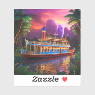 Pegatina Bootsfahrt auf dem Amazonas