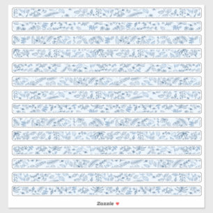 Pegatina Bordes florales bonitos en azules boho