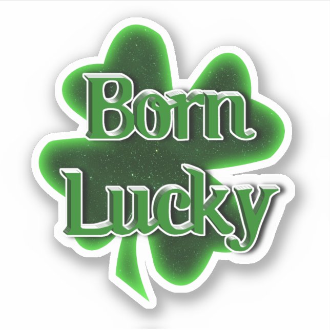 Pegatina Born Lucky St. Patrick's Day (Anverso)