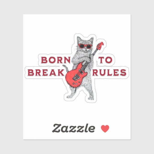 Pegatina Born to Break Rules Sticker – Rebel Spirit Decal (Hoja)