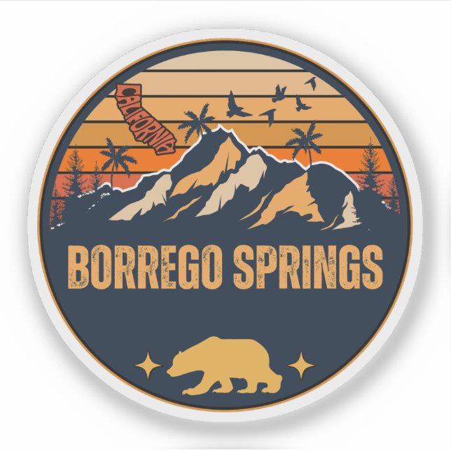 Pegatina Borrego Springs, California (Anverso)