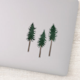 Pegatina Bosque de Pinos Árboles Minimalista