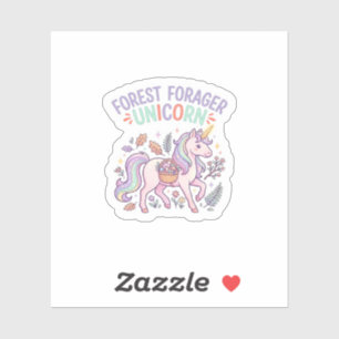 Pegatina Bosque de Unicornios Forrajero Diseño Gráfico de U