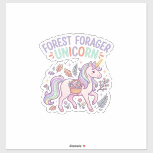 Pegatina Bosque de Unicornios Forrajero Diseño Gráfico de U