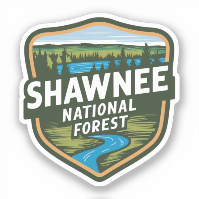 Pegatina Bosque nacional de Shawnee Illinois (Anverso)
