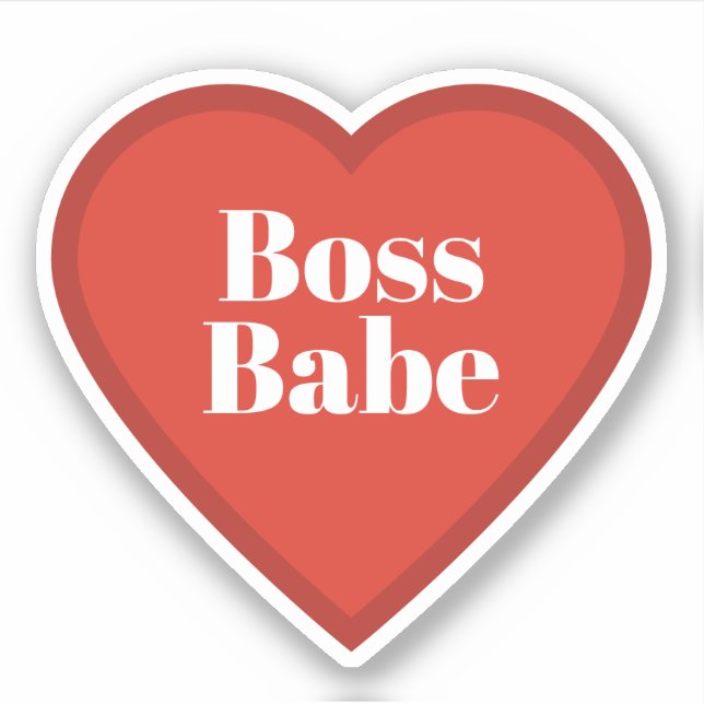 Pegatina Boss Babe Heart Sticker - Relatable Mood Sticker (Anverso)