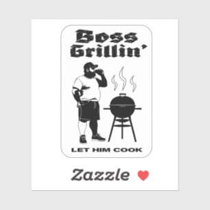 Pegatina Boss Grillin" (+Fondo blanco)