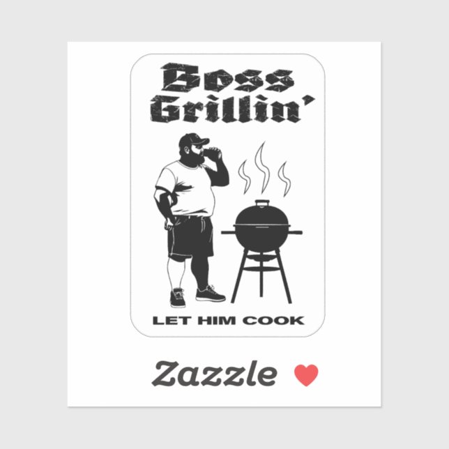 Pegatina Boss Grillin" (+Fondo blanco) (Hoja)