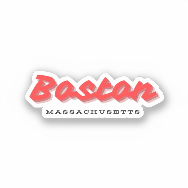 Pegatina Boston Massachusetts  (Anverso)