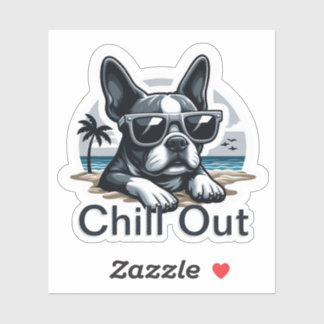 Pegatina Boston Terrier Pegatina: Chill Out
