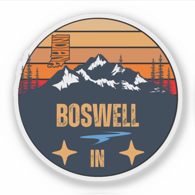 Pegatina Boswell, Indiana (Anverso)