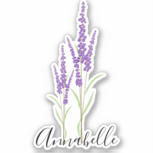 Pegatina Botánica de lavanda encantadora   Corte de Persona