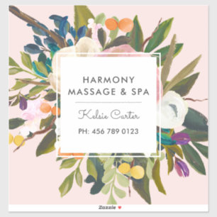 Pegatina Botánico Bliss Moderno Elegante Floral   RUBOR