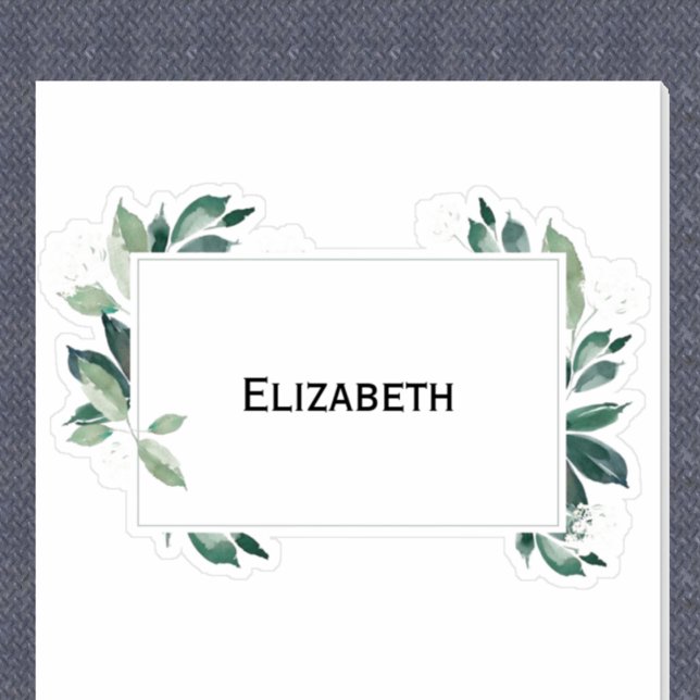 Pegatina Botánico verde frondoso acuarela (Subido por el creador)