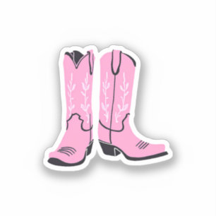 Pegatina Botas de vaquera rosas