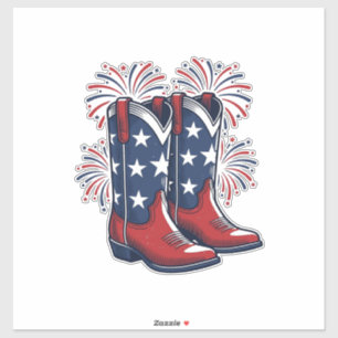 Pegatina Botas de vaquero patrióticas Diseño de camisa occi