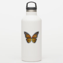Botella de agua de alas de mariposa monarca