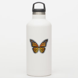 Pegatina Botella de agua de alas de mariposa monarca