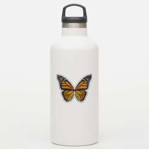 Pegatina Botella de agua de alas de mariposa monarca