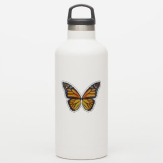 Pegatina Botella de agua de alas de mariposa monarca