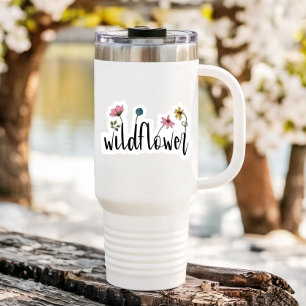 Pegatina Botella de agua para portátiles de flores silvestr