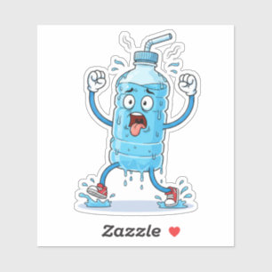 Pegatina Botella de agua sudorosa vinilo personalizado cort