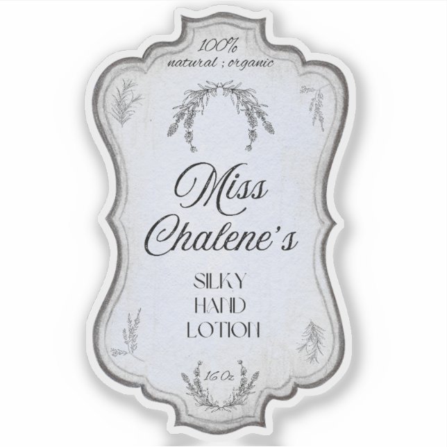 Pegatina Botella de Jar Antiguo de la Loción Azul (Anverso)