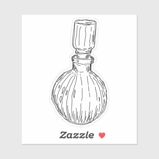 Pegatina Botella de vidrio (Hoja)