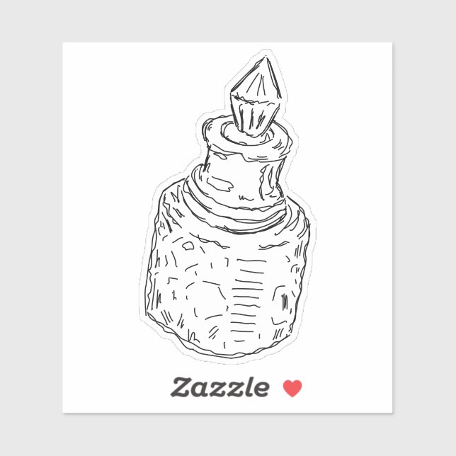 Pegatina Botella de vidrio cristal (Hoja)