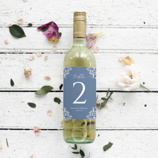 Pegatina Botella de vino boda Números de tabla de vino Mano (Subido por el creador)