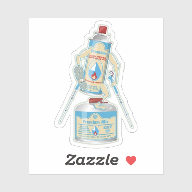 Pegatina Botes de gas para la cocina del campamento excursi (Hoja)