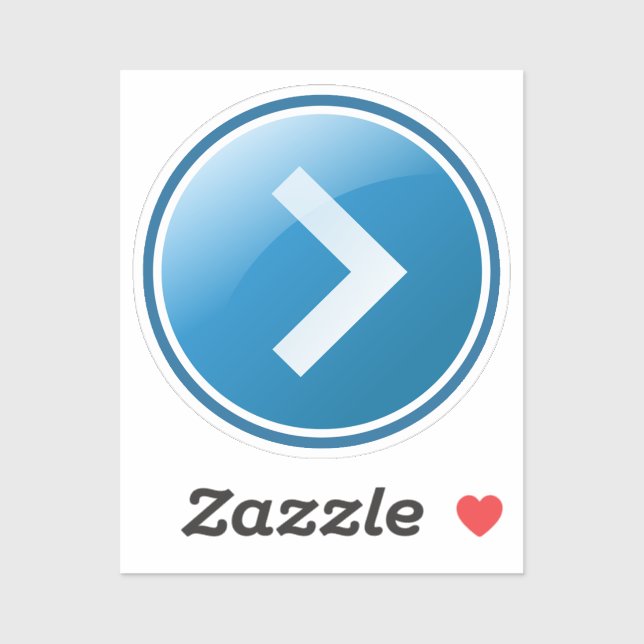 Pegatina Botón de flecha azul - Derecha (Hoja)