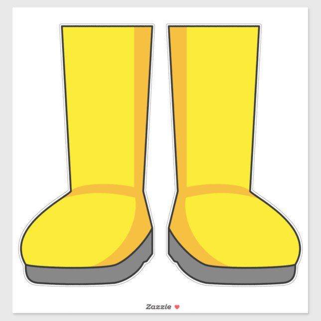Pegatina Bots de lluvia amarilla (Hoja)