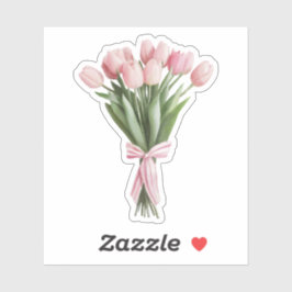 Pegatina Bouquet de tulipanes rosados