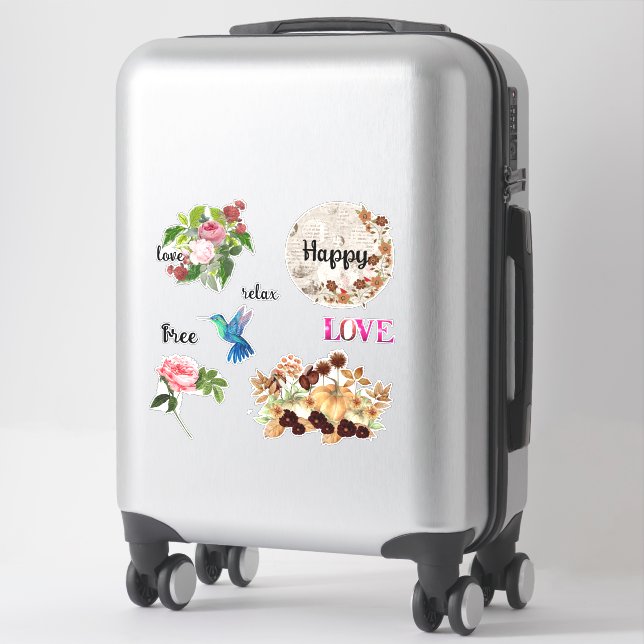 Pegatina Bouquet floral blooming garden (Maleta)