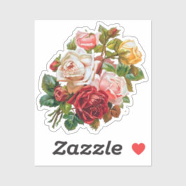 Pegatina Bouquet Rosas de Flores Vintage