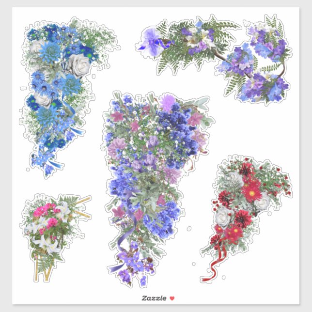 Pegatina Bouquets de flores bodas (Hoja)