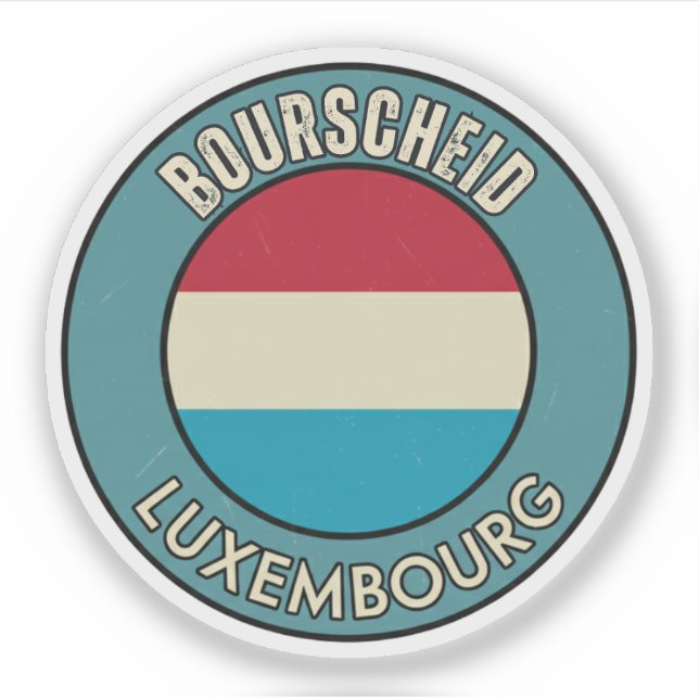 Pegatina Bourscheid, Luxemburgo (Anverso)
