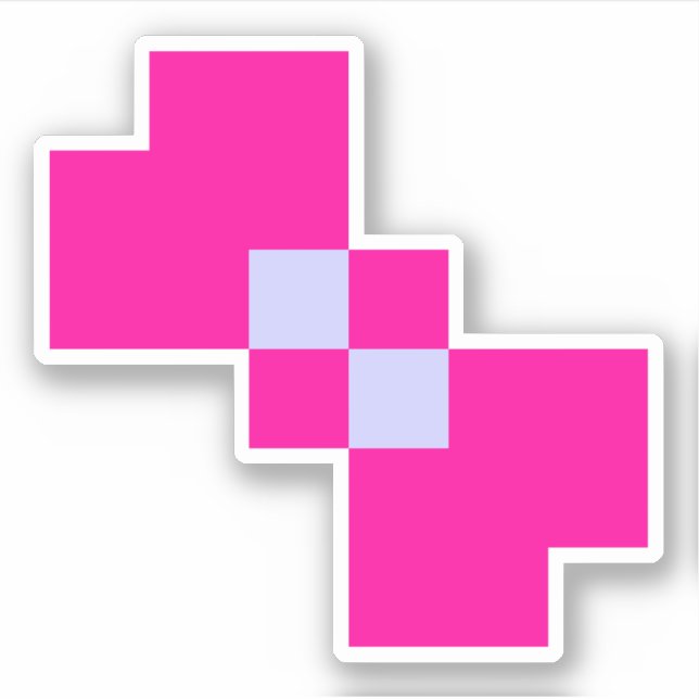 Pegatina Bow de píxeles de 8 bits (Anverso)