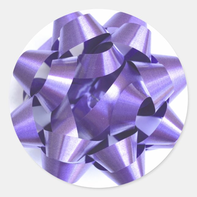 Pegatina Bow en morado (Anverso)