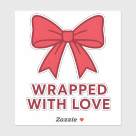 Pegatina Bow Rosado Envuelto Con Amor Coquette Estética