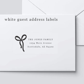 Pegatina Bow Wedding Guest Address Labels