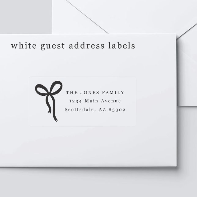 Pegatina Bow Wedding Guest Address Labels (Subido por el creador)