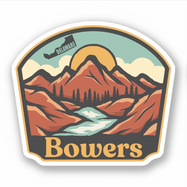Pegatina Bowers, Delaware (Anverso)